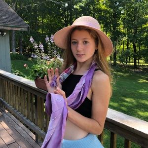 Medium Length Light Purple Scarf with pattern